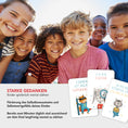 Bild in Galerie-Betrachter laden, Handgezeichnetes Kartenset mit Affirmationen für Kinder: Enthält 40 liebevoll gestaltete Karten mit kindgerechten Affirmationen und bunten Tierillustrationen, verpackt in einer Faltschachtel.