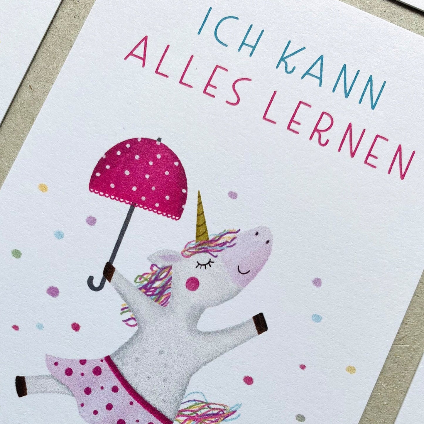 Affirmationskarten "Einhorn" im Stoffsäckchen