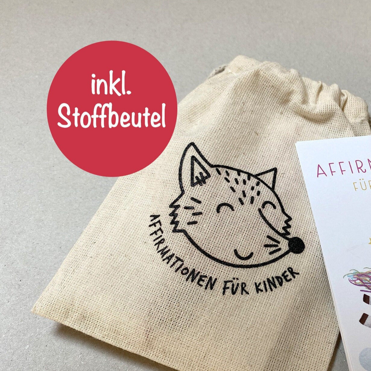 Affirmationskarten "Einhorn" im Stoffsäckchen