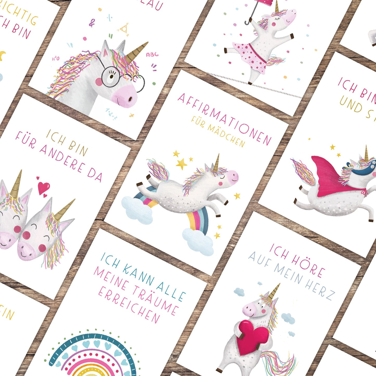 Affirmationskarten "Einhorn" im Stoffsäckchen