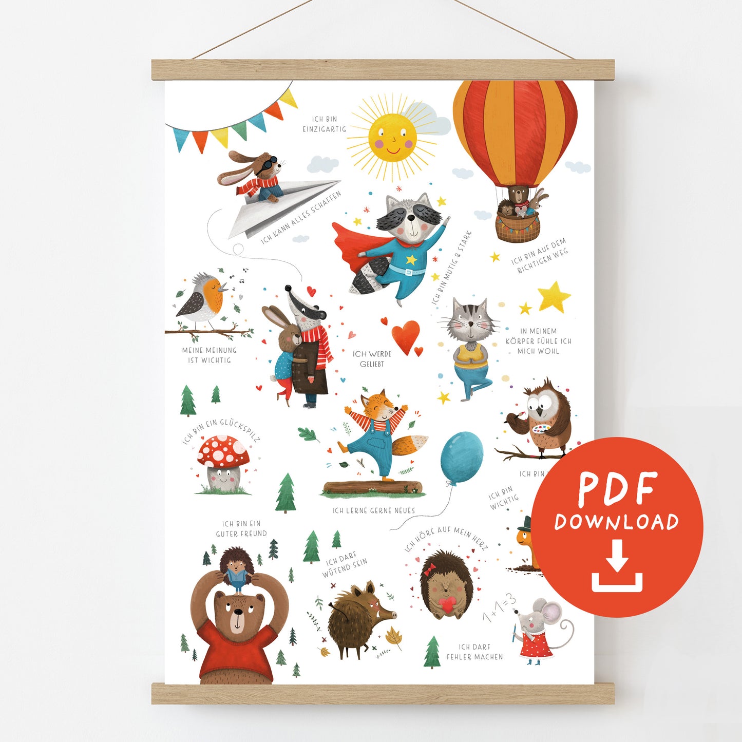 Affirmationsposter Kinder zum Ausdrucken | Formate A4, A3, A2 | PDF Download