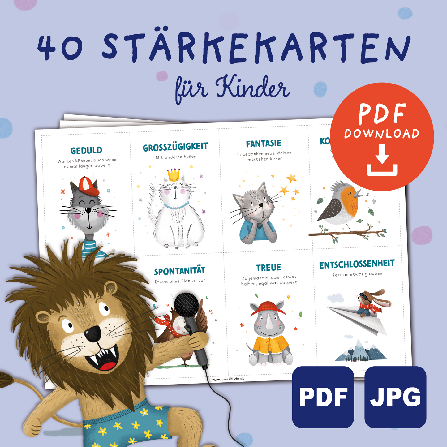 Stärkekarten für Kinder zum Ausdrucken "Starker Charakter" | PDF Download