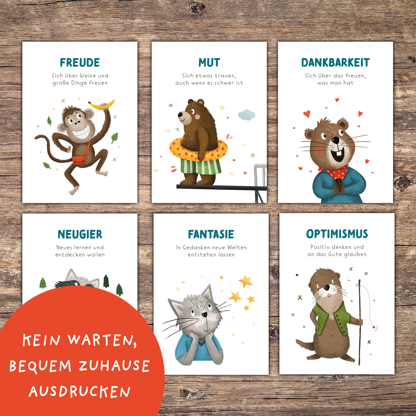 Stärkekarten für Kinder zum Ausdrucken "Starker Charakter" | PDF Download