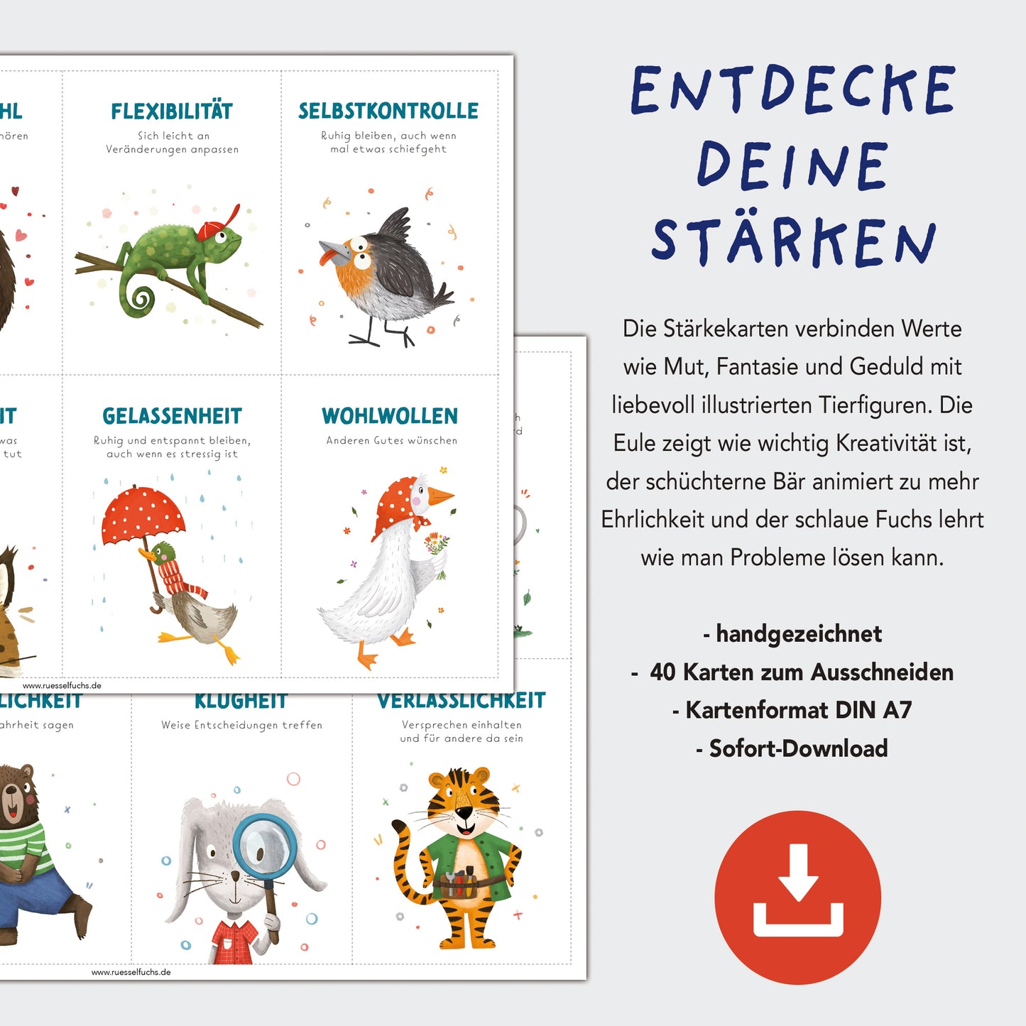 Stärkekarten für Kinder zum Ausdrucken "Starker Charakter" | PDF Download