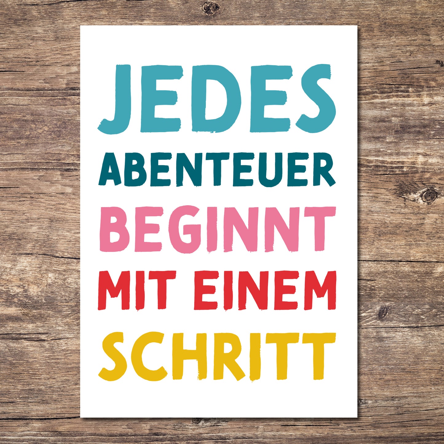 Postkarte Mutmacher "Jedes Abenteuer beginnt mit einem Schritt"