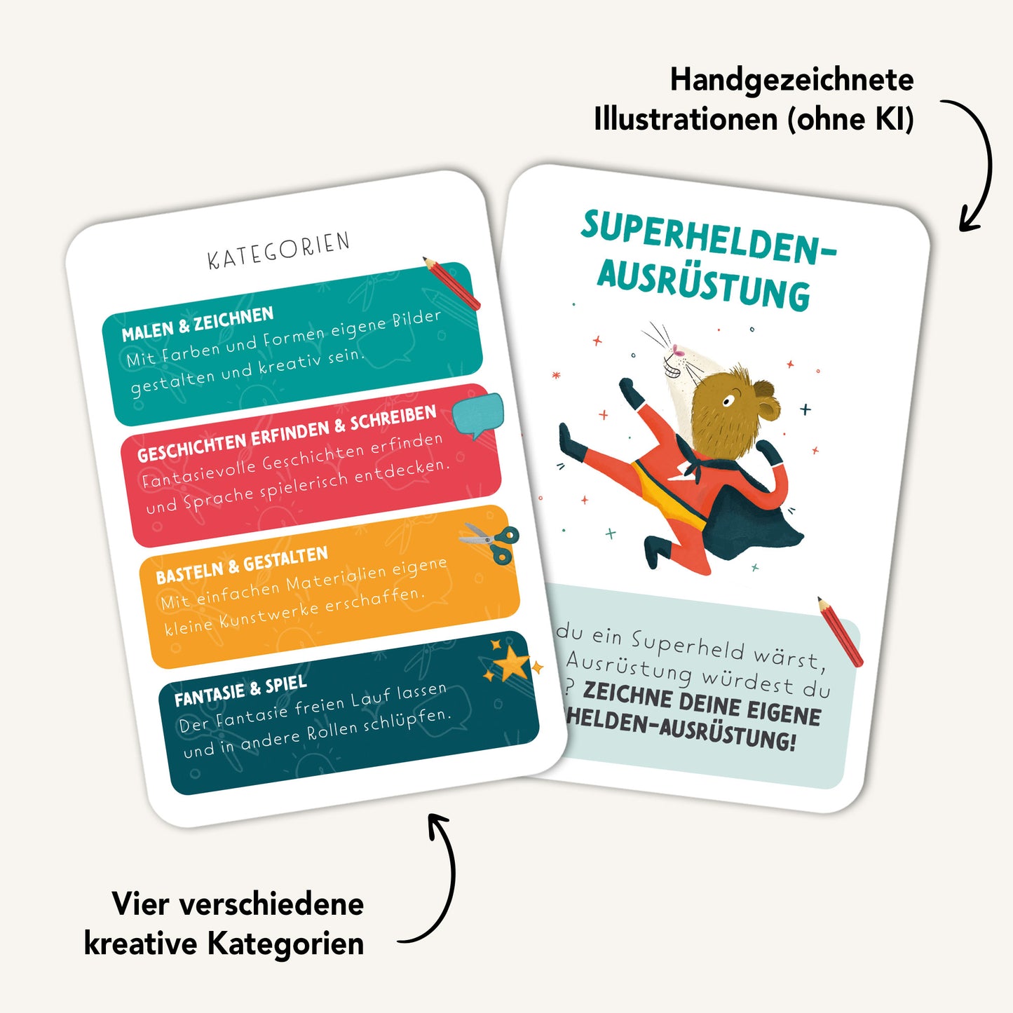 Kreativitätskarten für Kinder