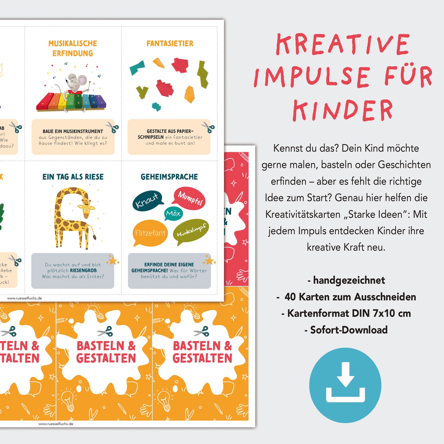 Kreativitätskarten "Starke Ideen" zum Ausdrucken | PDF Download