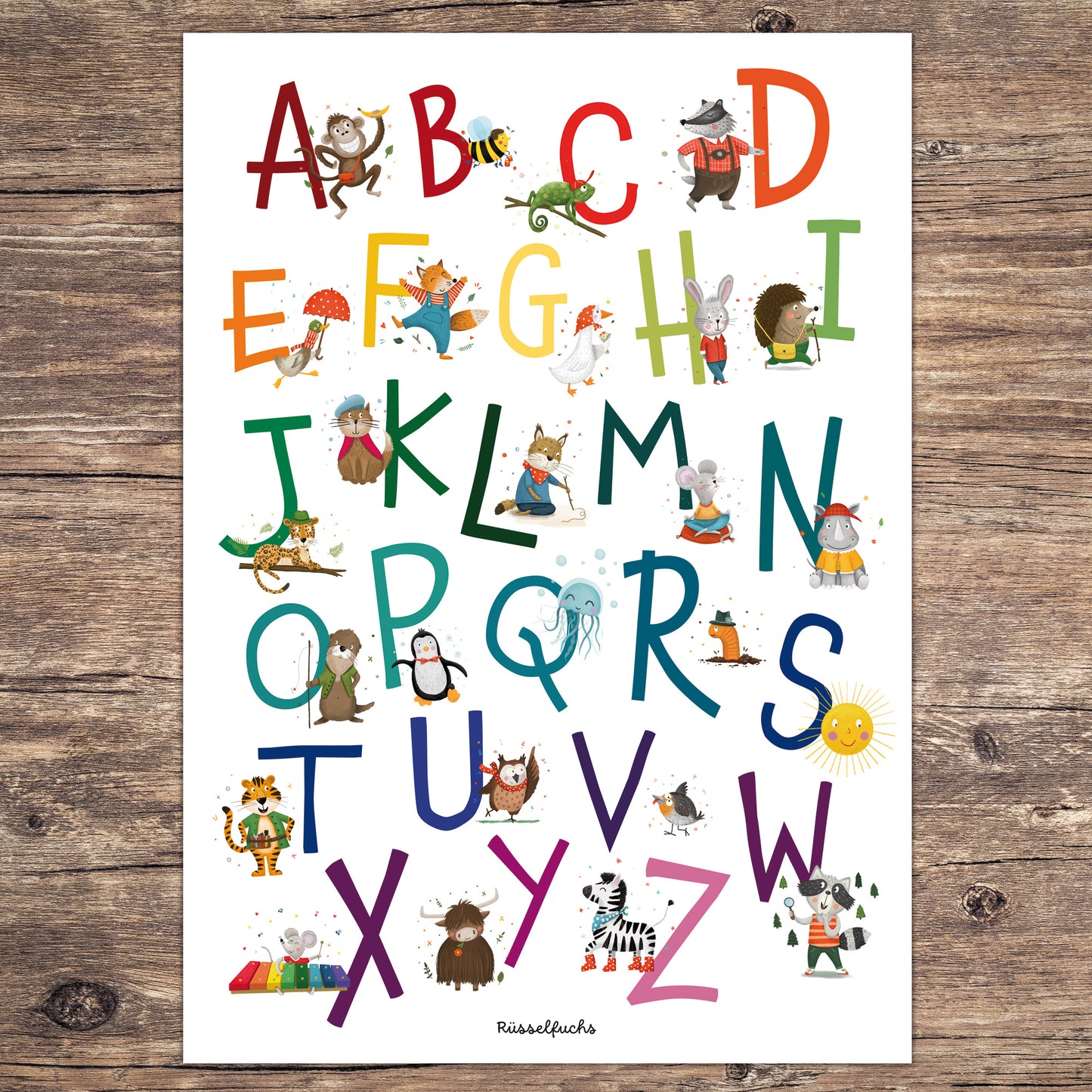 ABC Poster für Kinder zum Ausdrucken | Formate A4, A3, A2 | PDF Download