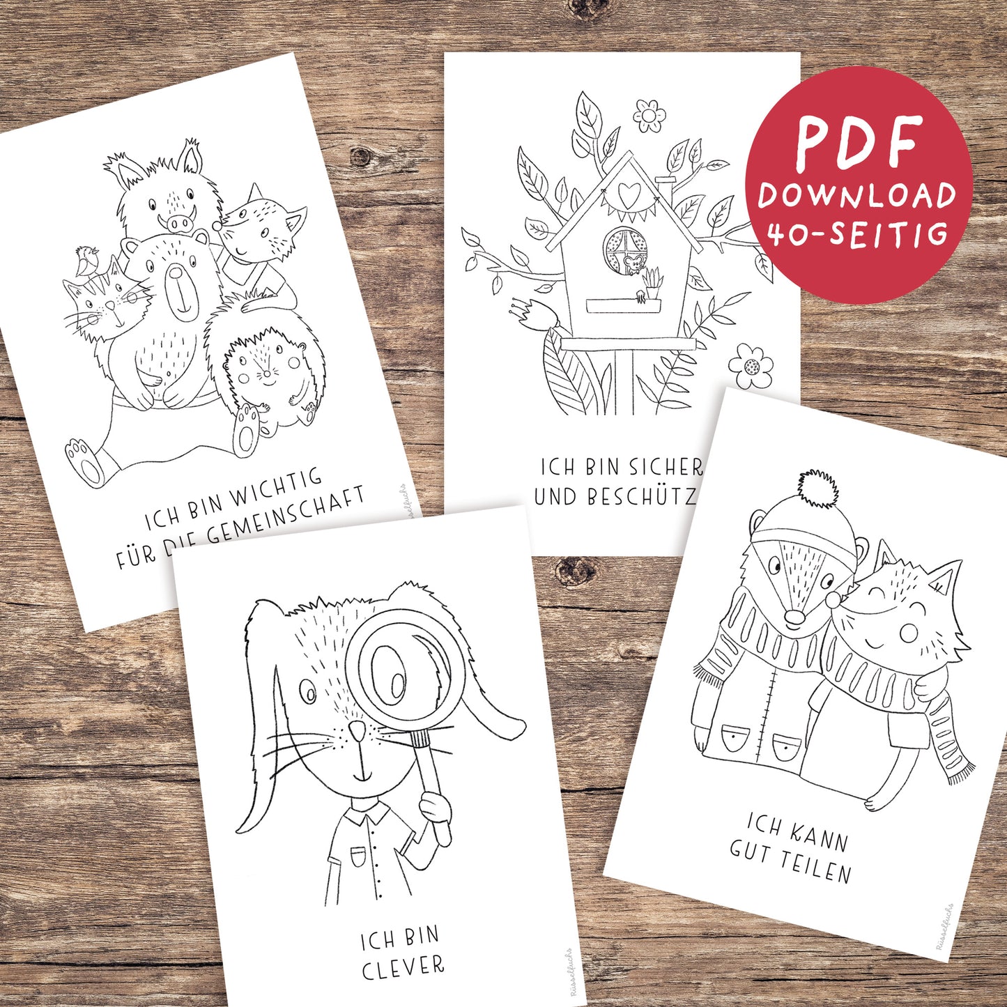 40 Affirmationen für Kinder Ausmalbilder zum Ausdrucken | PDF Download
