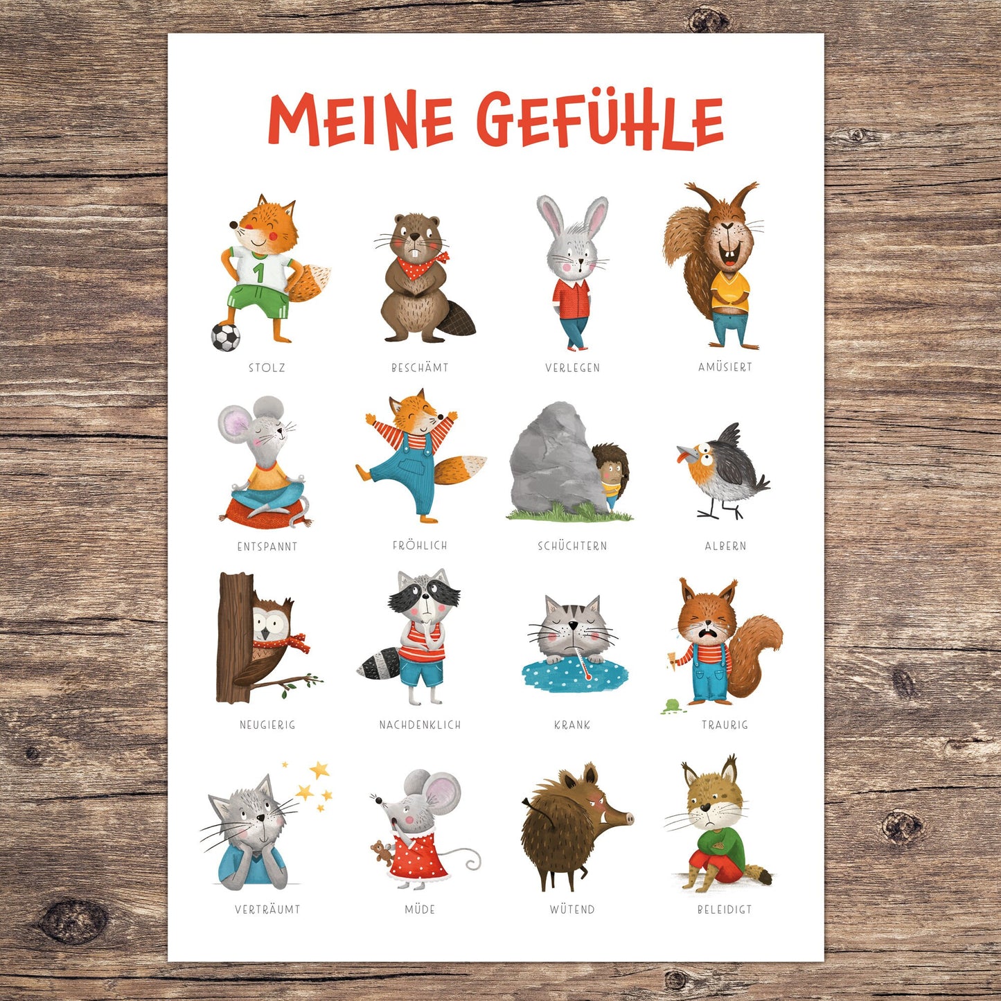 Gefühlsposter für Kinder zum Ausdrucken | Formate A4, A3, A2 | PDF Download