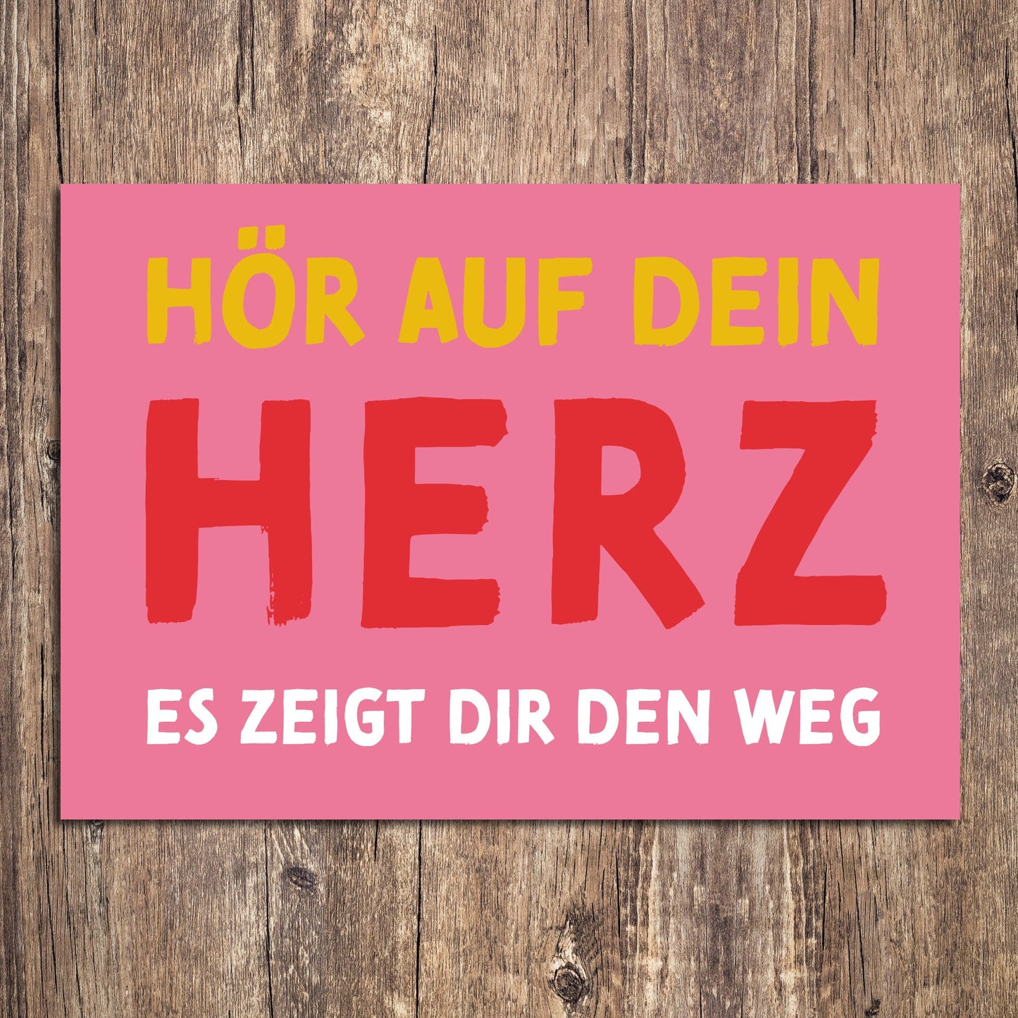 Postkarte Mutmacher "Hör auf dein Herz, es zeigt dir den Weg"
