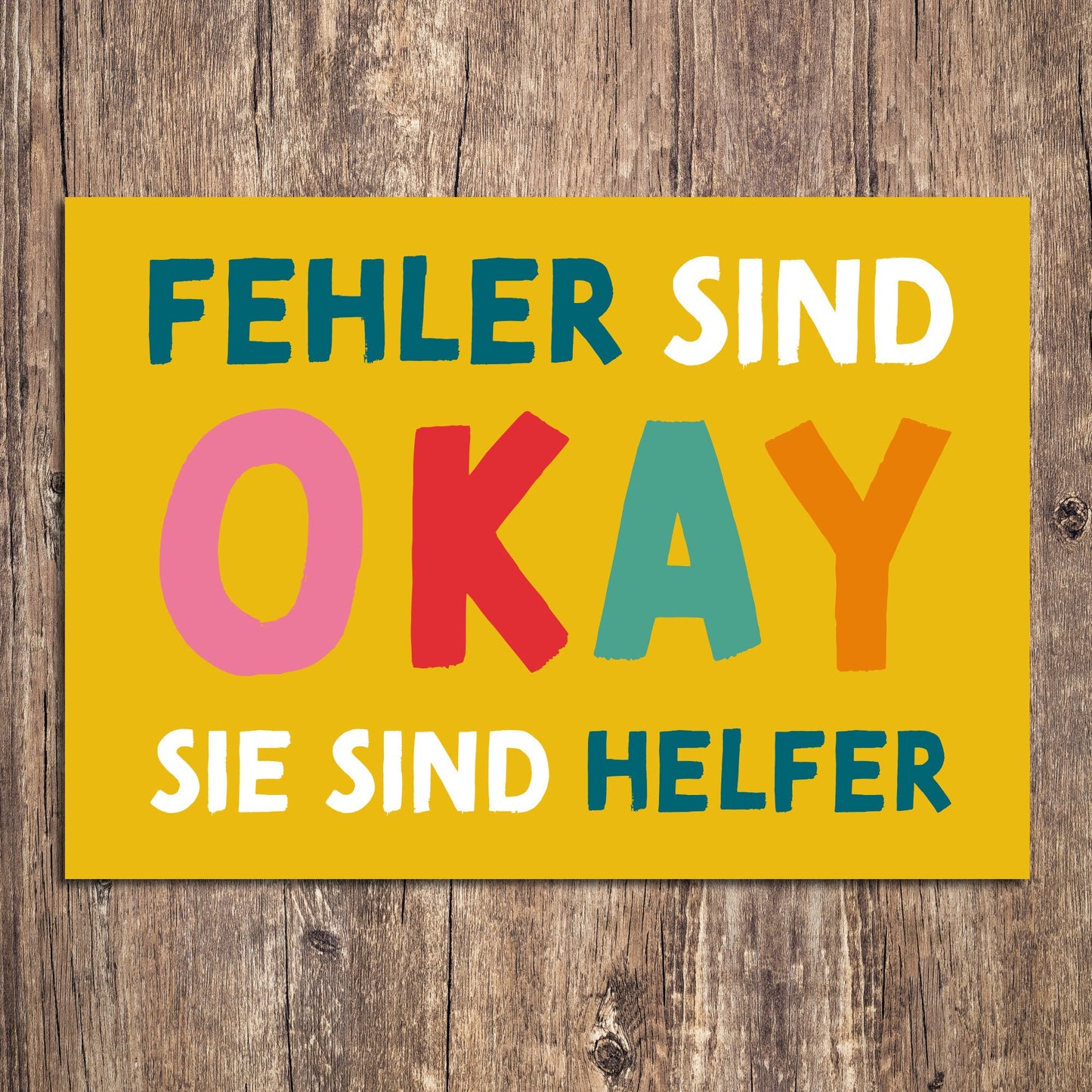 Postkarte Mutmacher "Fehler sind okay, sie sind Helfer"