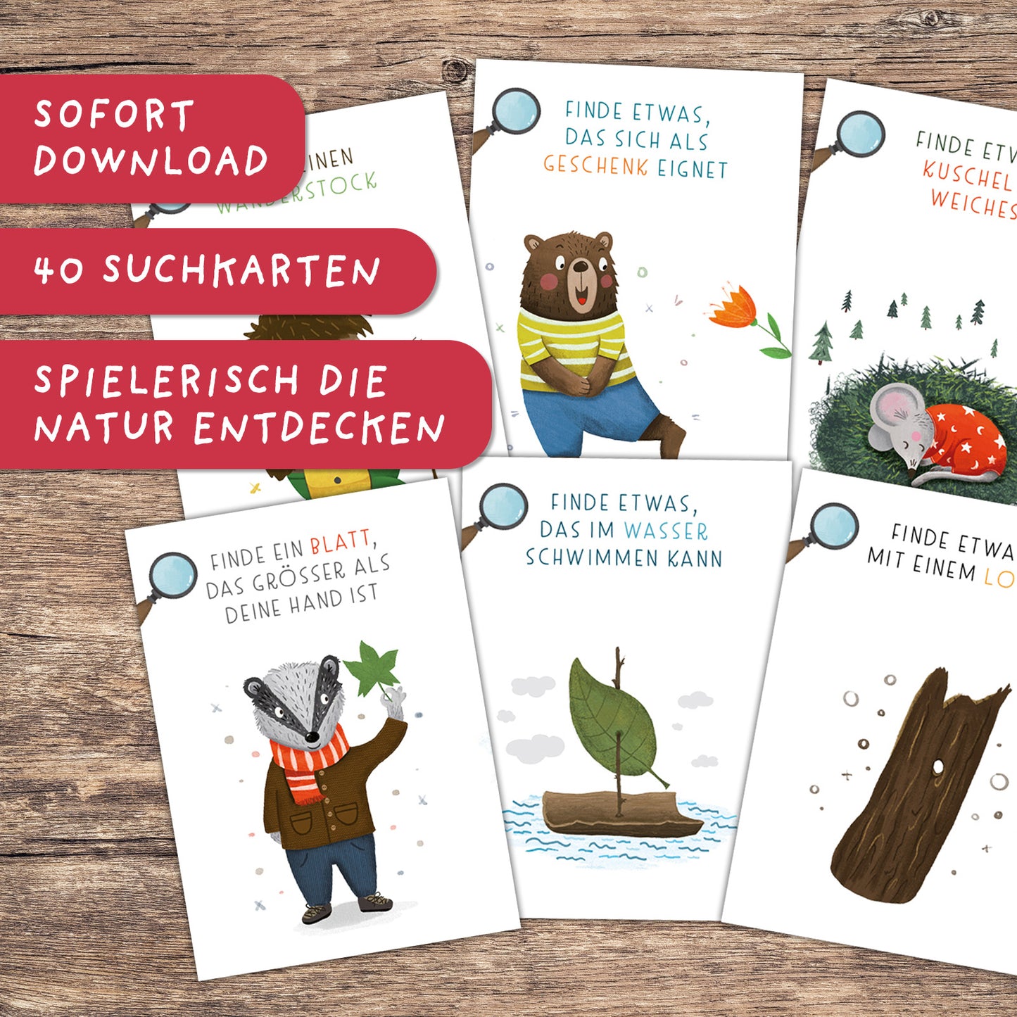 Waldschatzsuche - 40 Suchkarten zum Ausdrucken | PDF Download