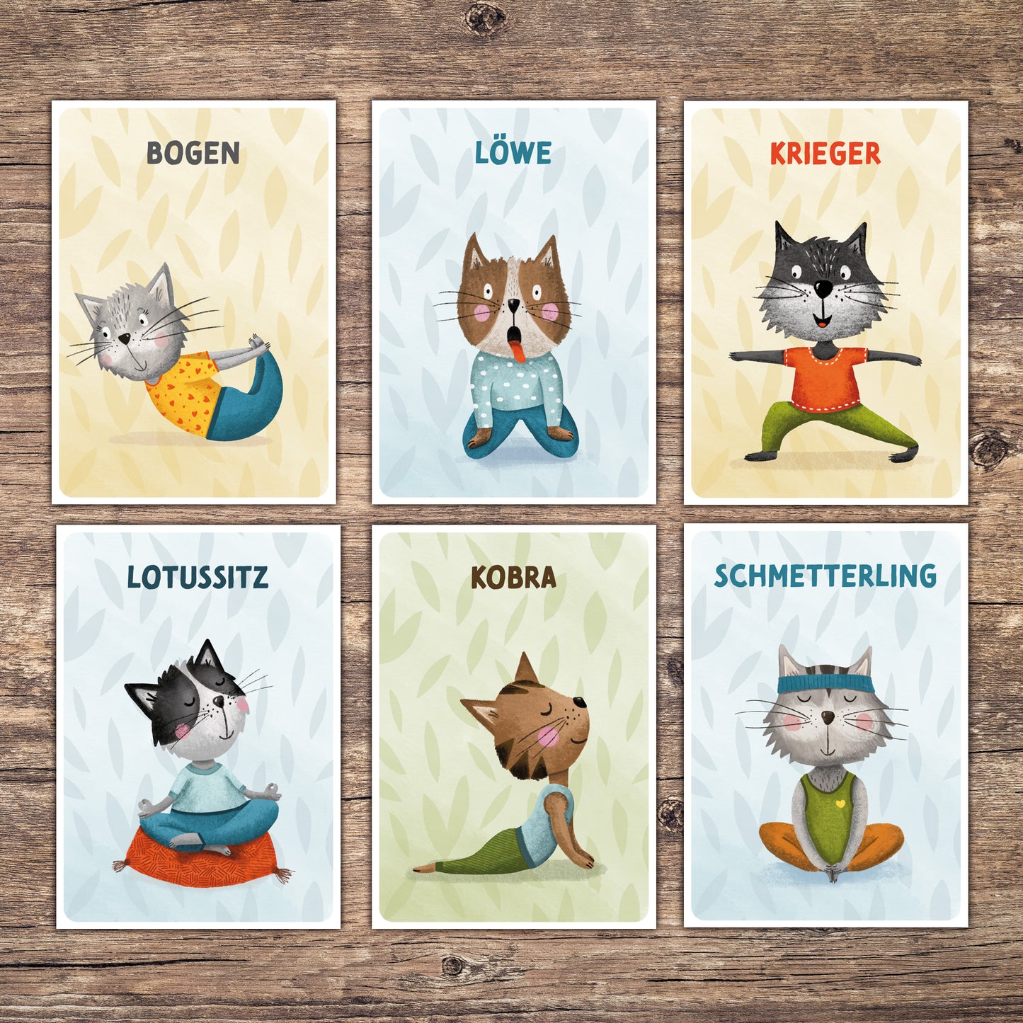 Yogakarten für Kinder mit Katzen zum Ausdrucken | PDF Download
