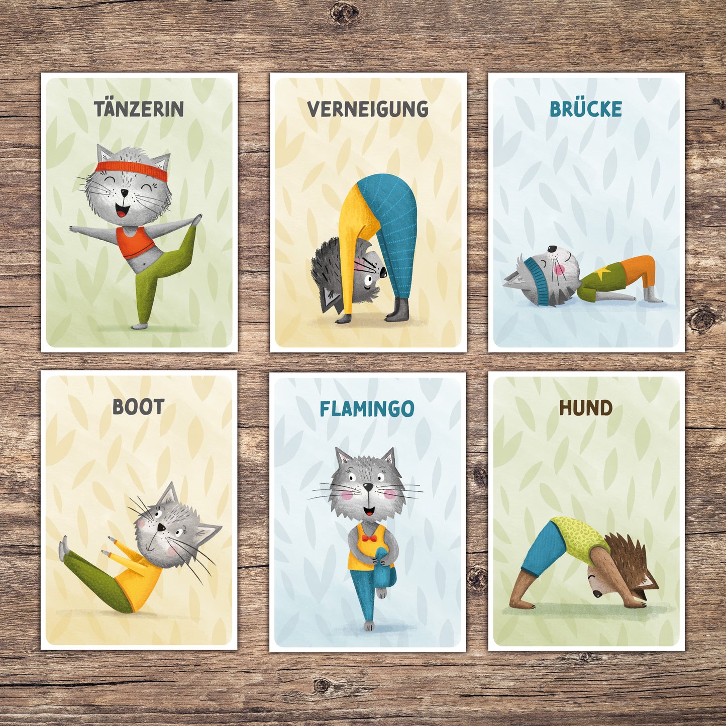 Yogakarten für Kinder mit Katzen zum Ausdrucken | PDF Download