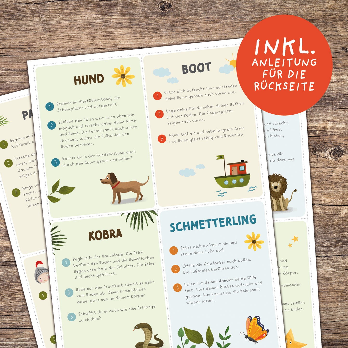 Yogakarten für Kinder mit Katzen zum Ausdrucken | PDF Download