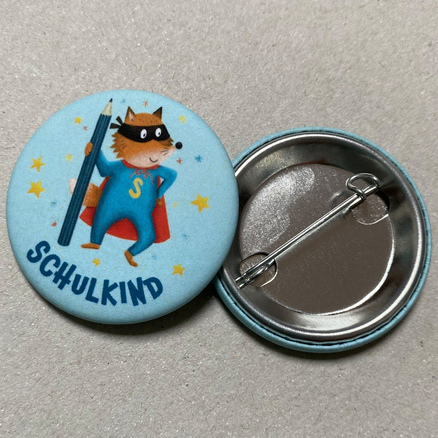 Button Schulkind Superheld