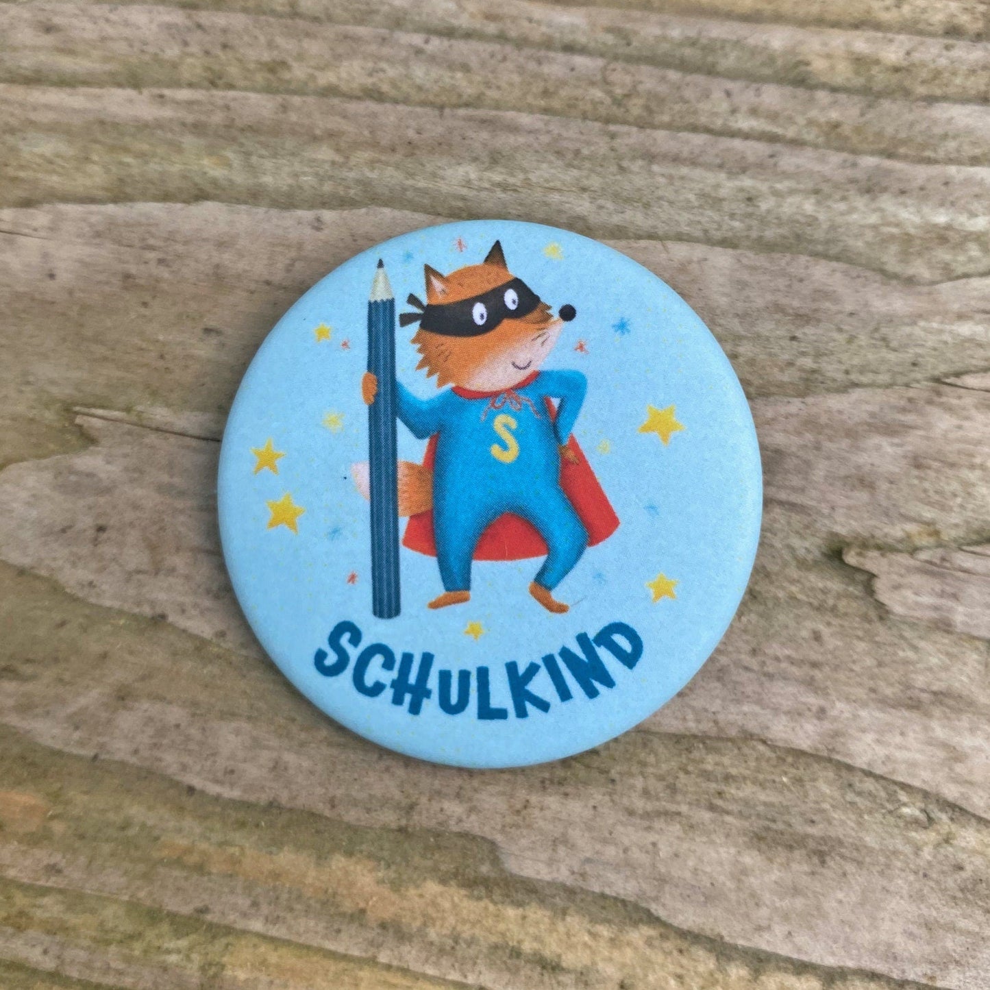 Button Schulkind Superheld