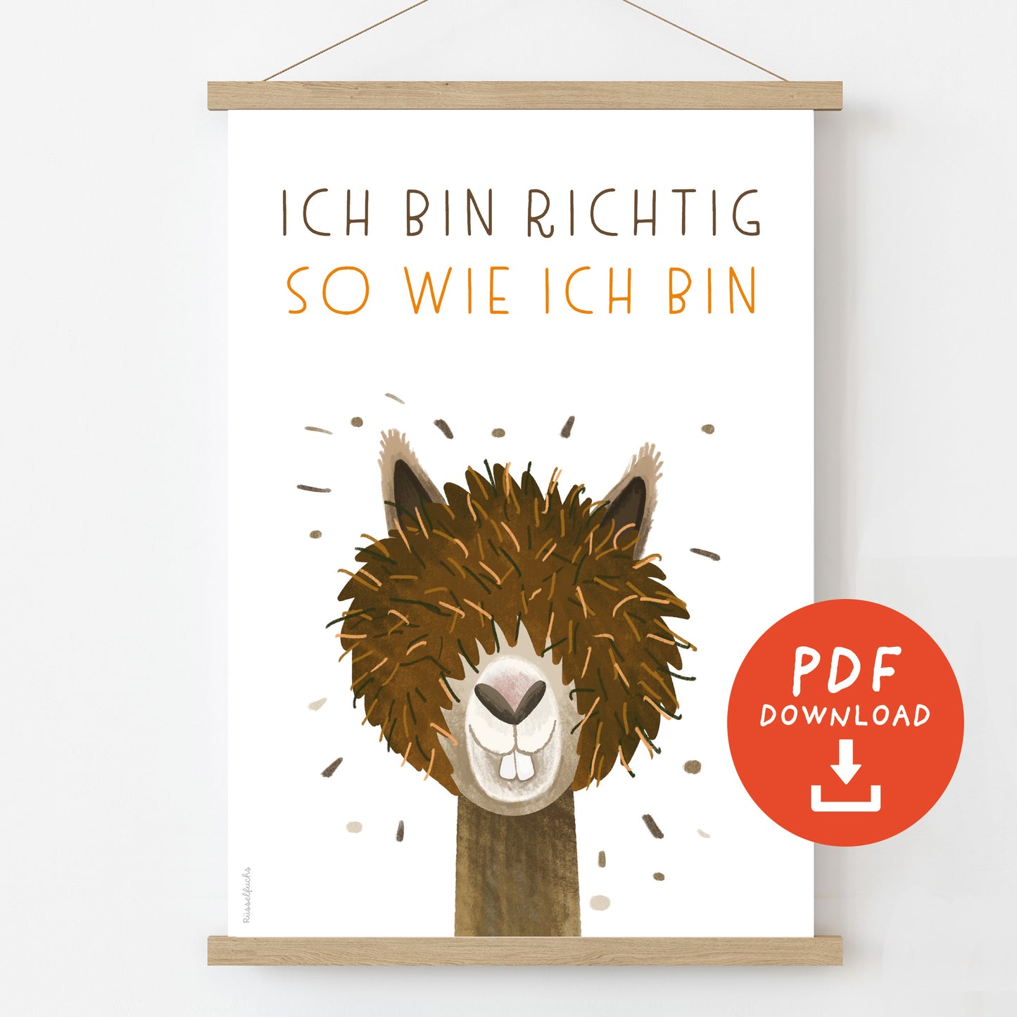 Affirmationsposter "Ich bin richtig so wie ich bin" zum Ausdrucken | Formate A4, A3, A2 | PDF Download