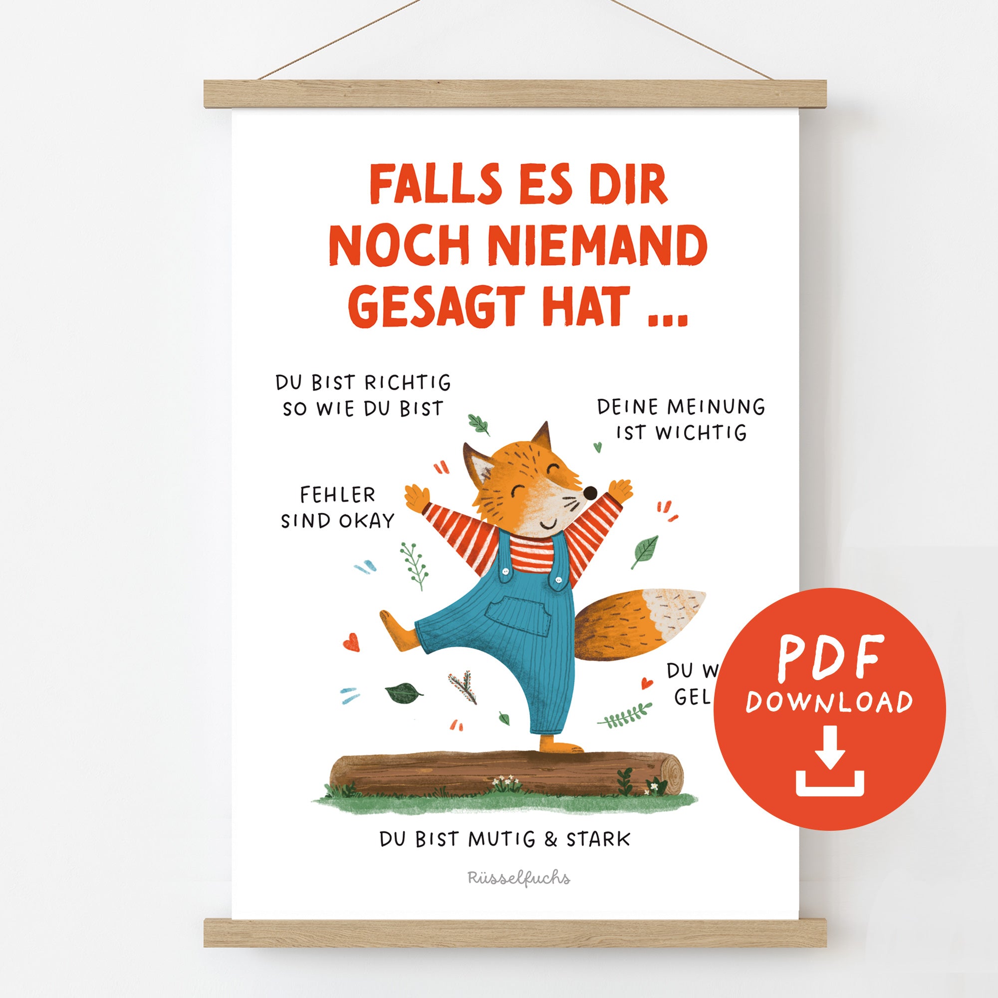 Mutmachposter für Kinder „Falls es dir noch niemand gesagt hat …“ | PDF Download