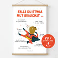 Bild in Galerie-Betrachter laden, Mutmachposter für Kinder „Falls du etwas Mut brauchst …“ | PDF Download

