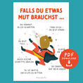 Bild in Galerie-Betrachter laden, Mutmachposter für Kinder „Falls du etwas Mut brauchst …“ | PDF Download
