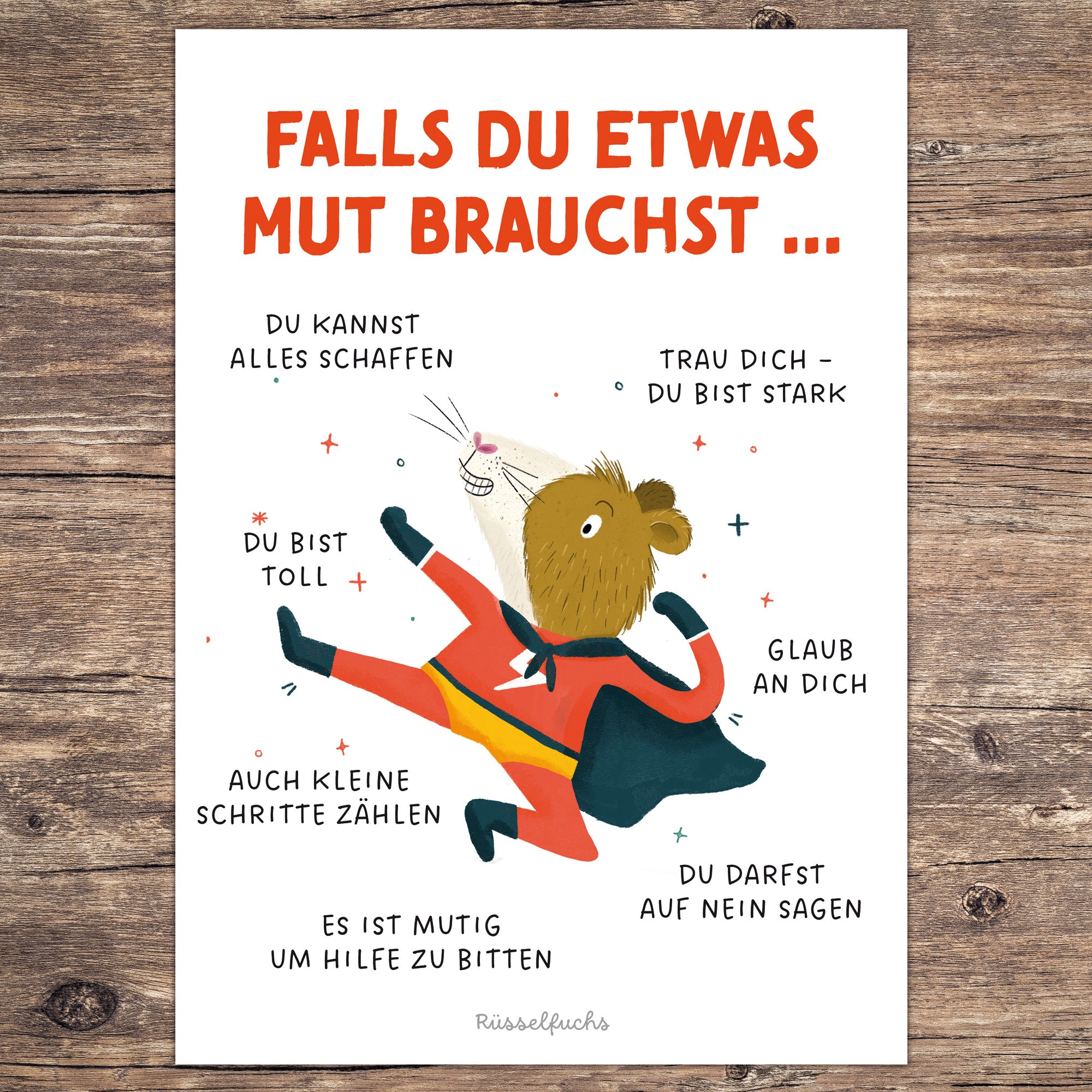 Mutmachposter für Kinder „Falls du etwas Mut brauchst …“ | PDF Download