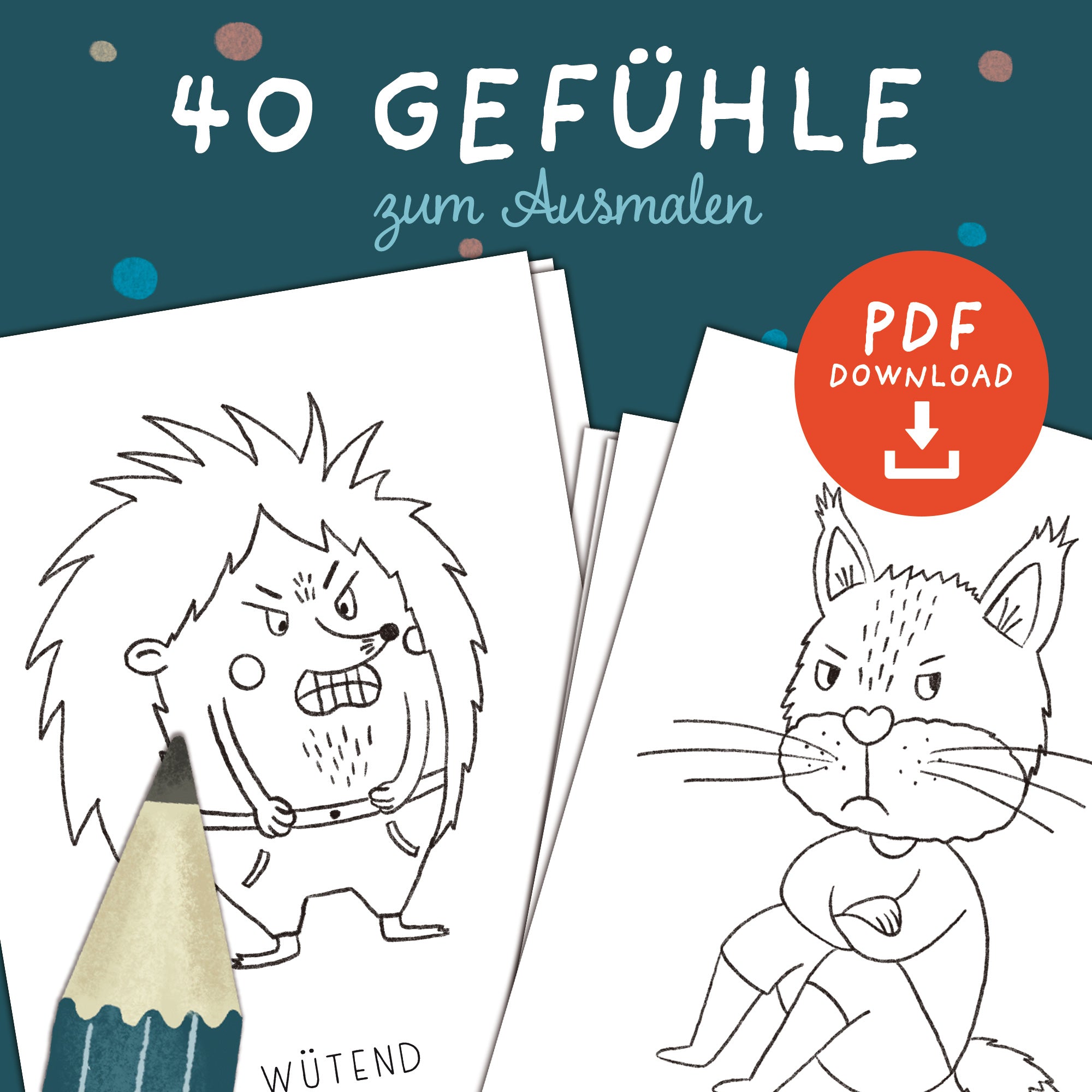 Gefühle-Ausmalbilder für Kinder | PDF Download