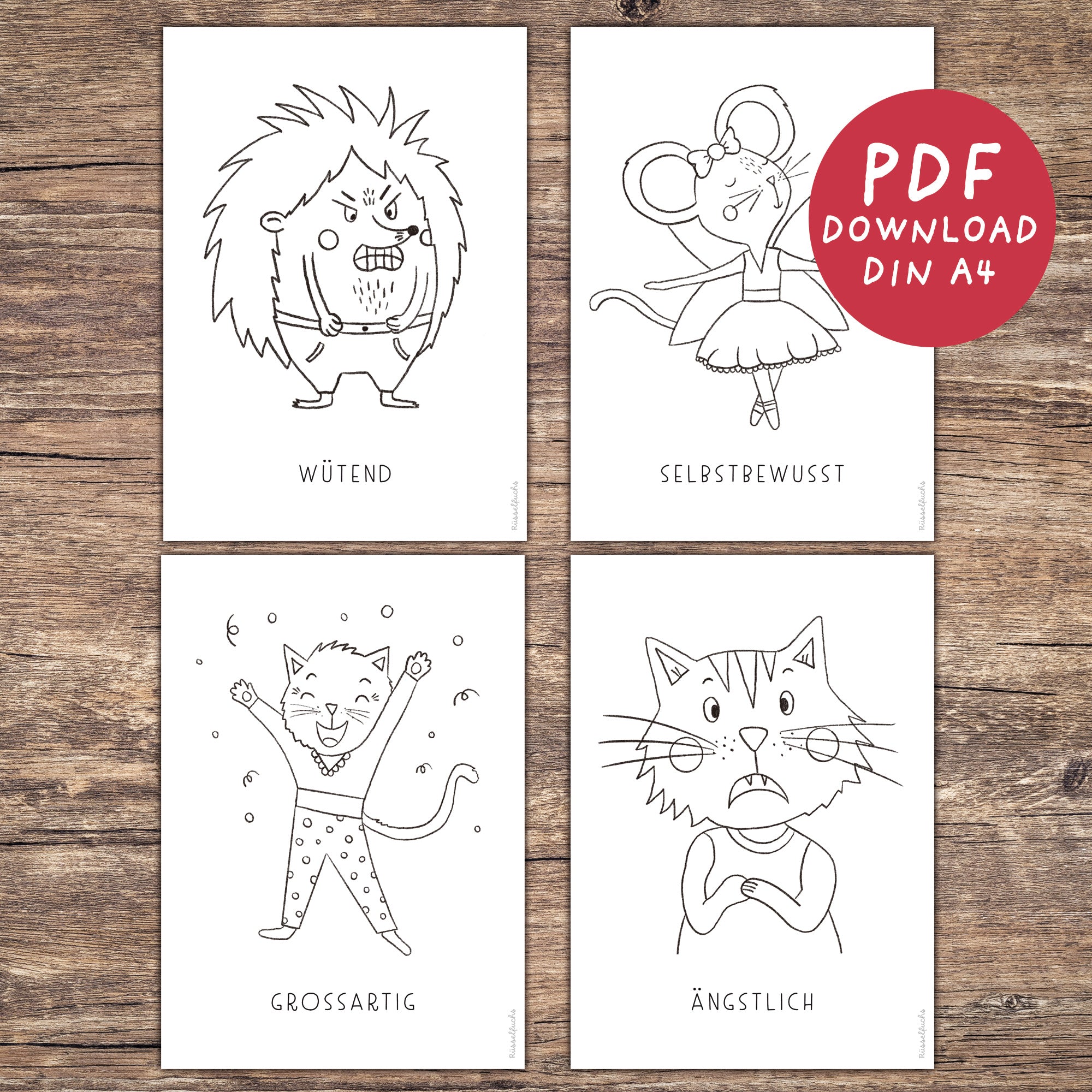 Gefühle-Ausmalbilder für Kinder | PDF Download