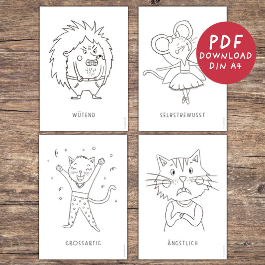 Gefühle-Ausmalbilder für Kinder | PDF Download