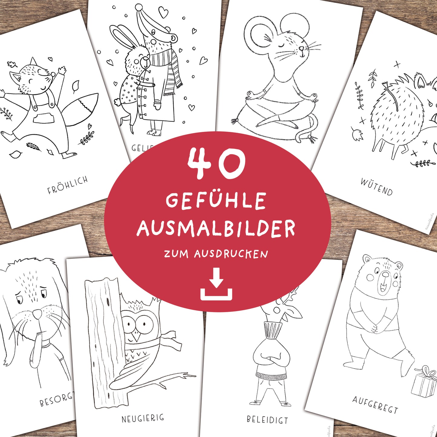 40 Gefühle Ausmalbilder zum Ausdrucken | PDF Download