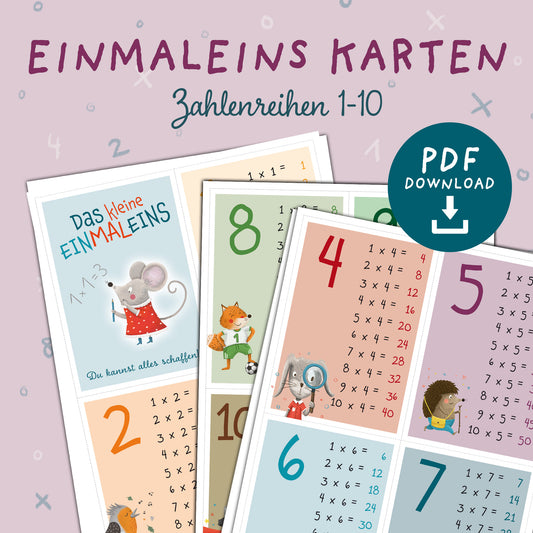 Einmaleins Karten zum Ausdrucken | Zahleneihen 1-10 | PDF Download