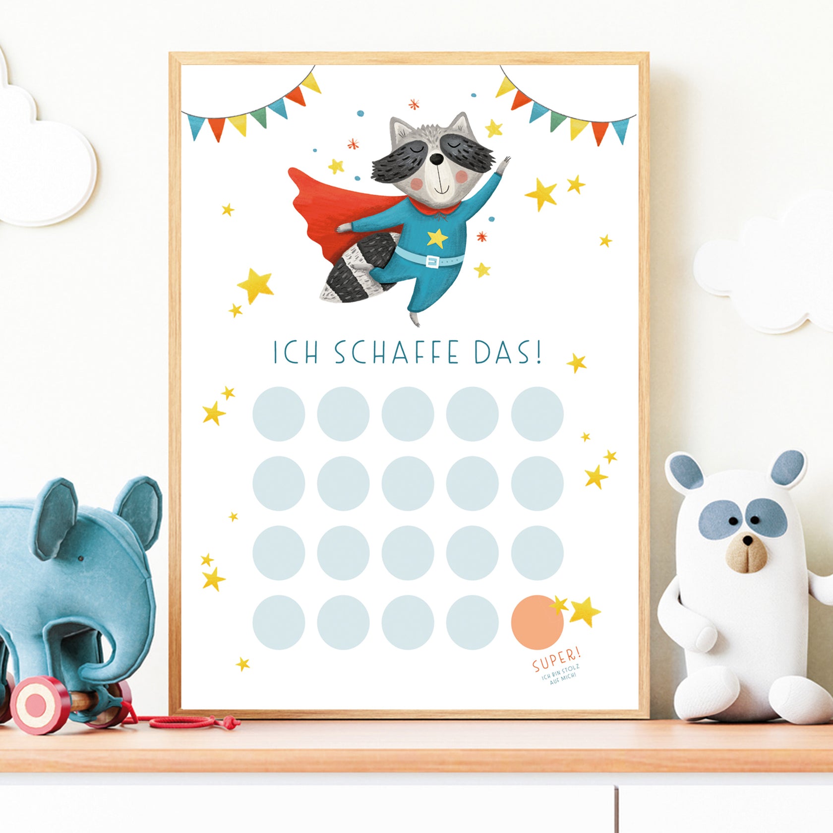 Belohnungstafel für Kinder zum Ausdrucken | PDF Download – Rüsselfuchs