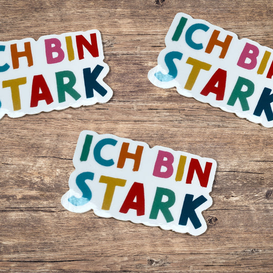 "Ich bin stark"-Sticker, 3er Set