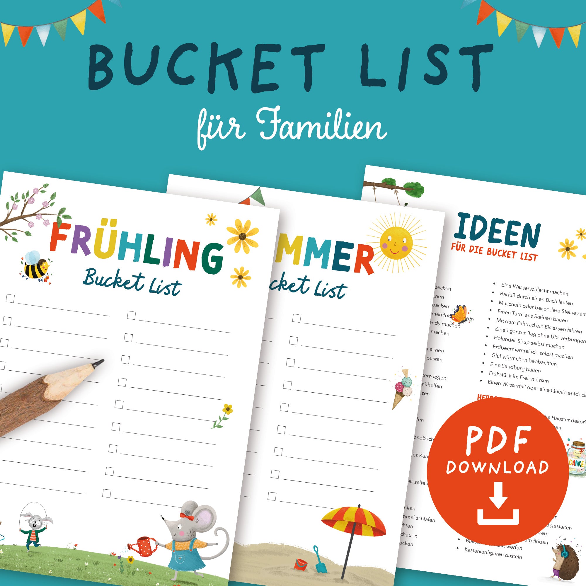 Familien Bucket List | Jahres- & Saisonlisten als PDF
