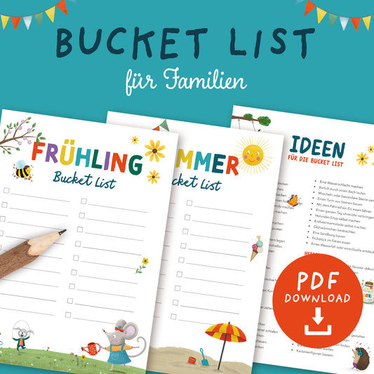 Familien Bucket List | Jahres- & Saisonlisten als PDF