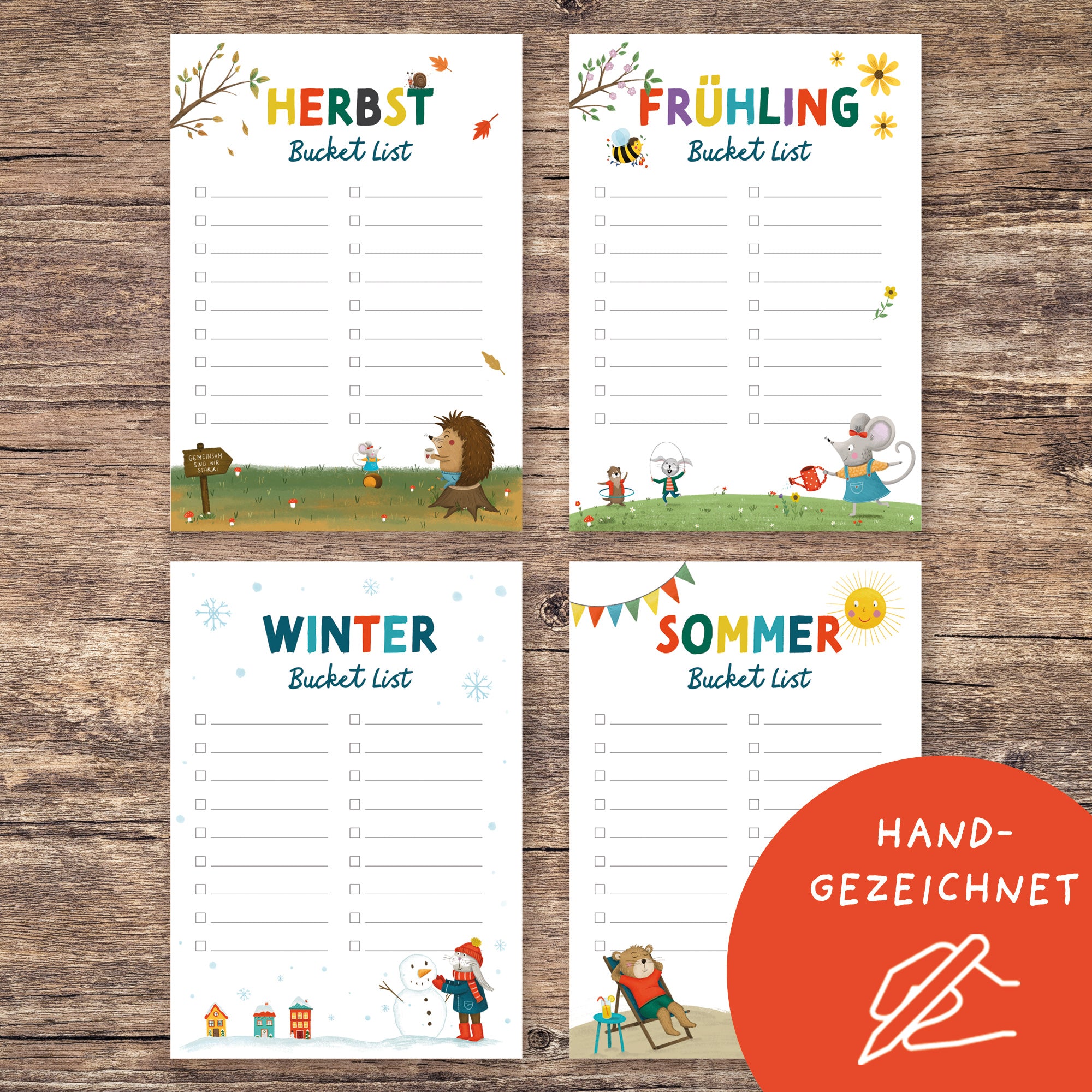 Familien Bucket List | Jahres- & Saisonlisten als PDF
