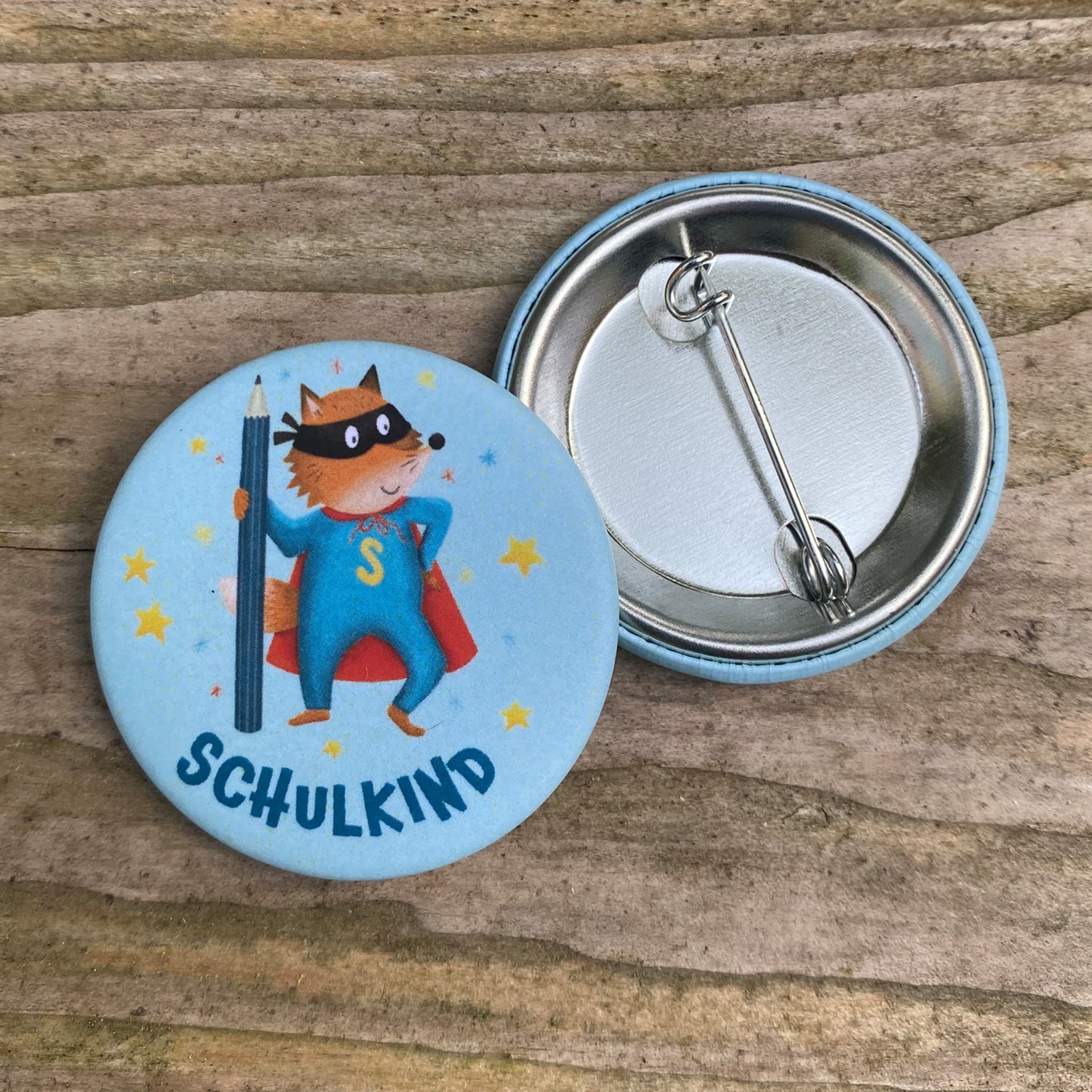 Button Schulkind Superheld