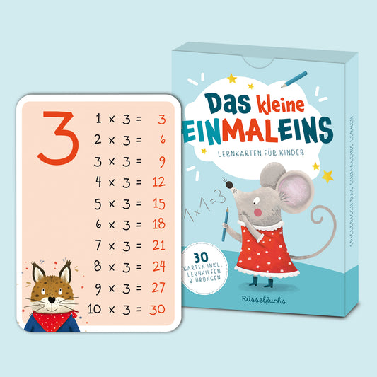 Einmaleinskarten mit Zahlenreihen 1-10 inkl. Lerntipps & Übungen