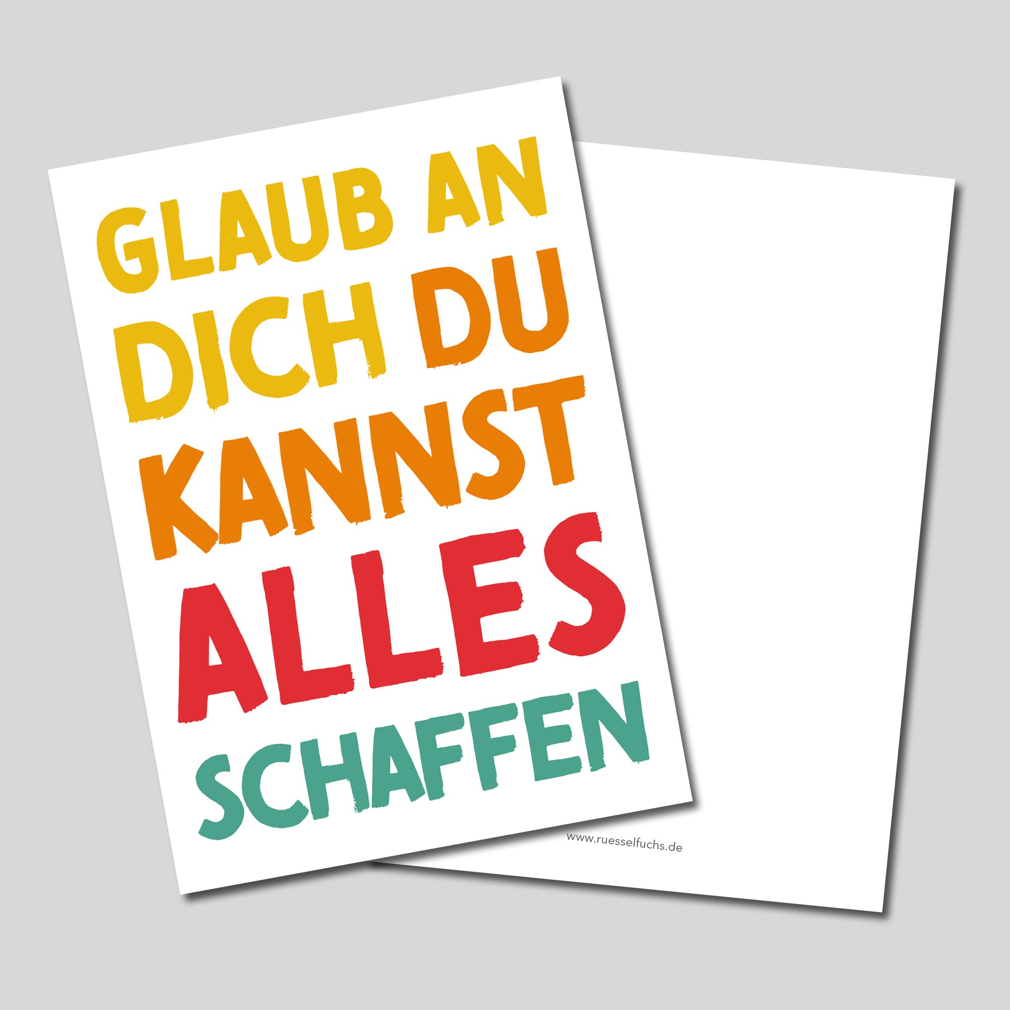 Mutmacher-Postkarte "Glaub an dich, du kannst alles schaffen"