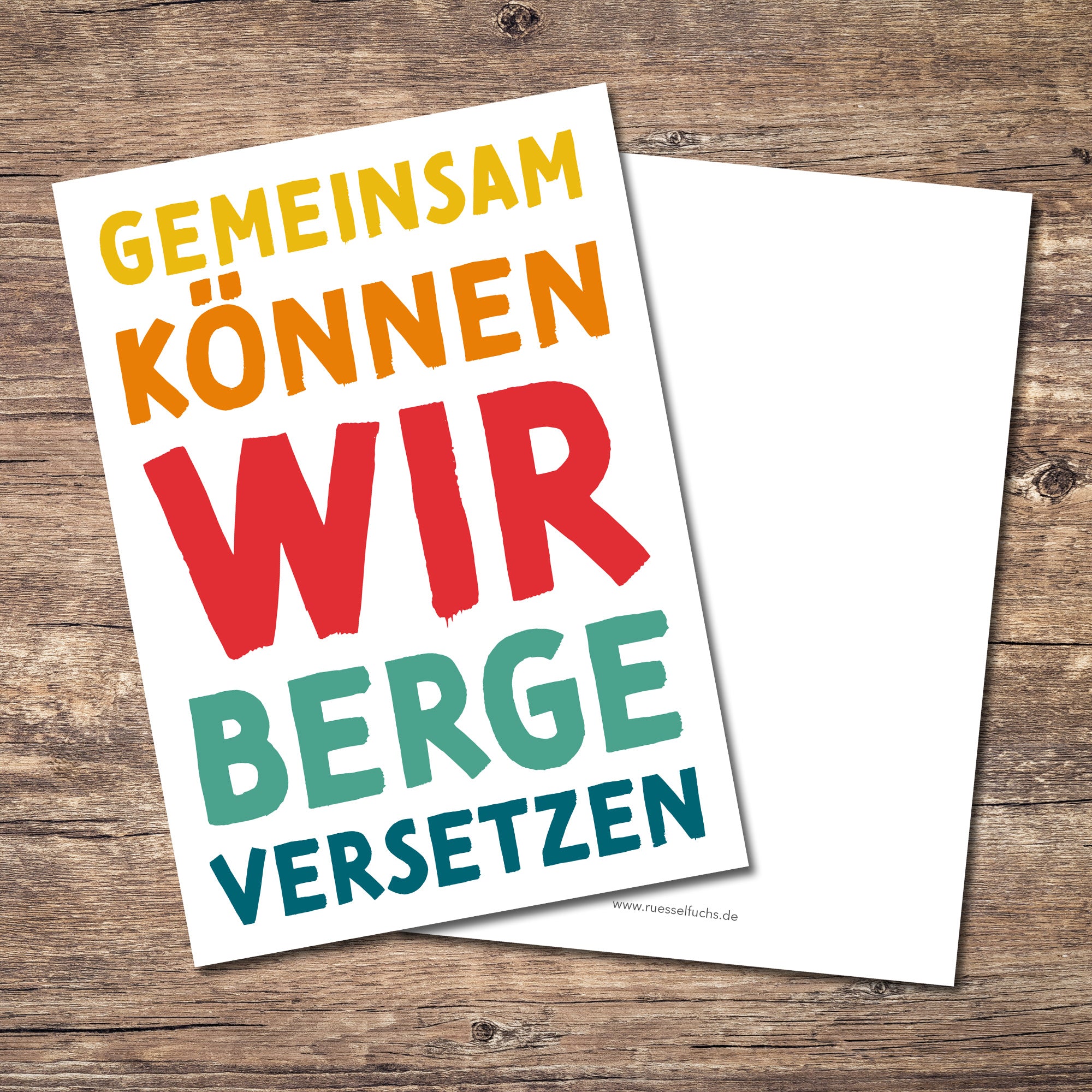 Mutmacher-Postkarte "Gemeinsam können wir Berge versetzen"
