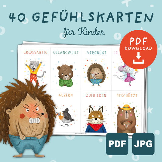 40 Gefühlskarten für Kinder zum Ausdrucken | PDF Download