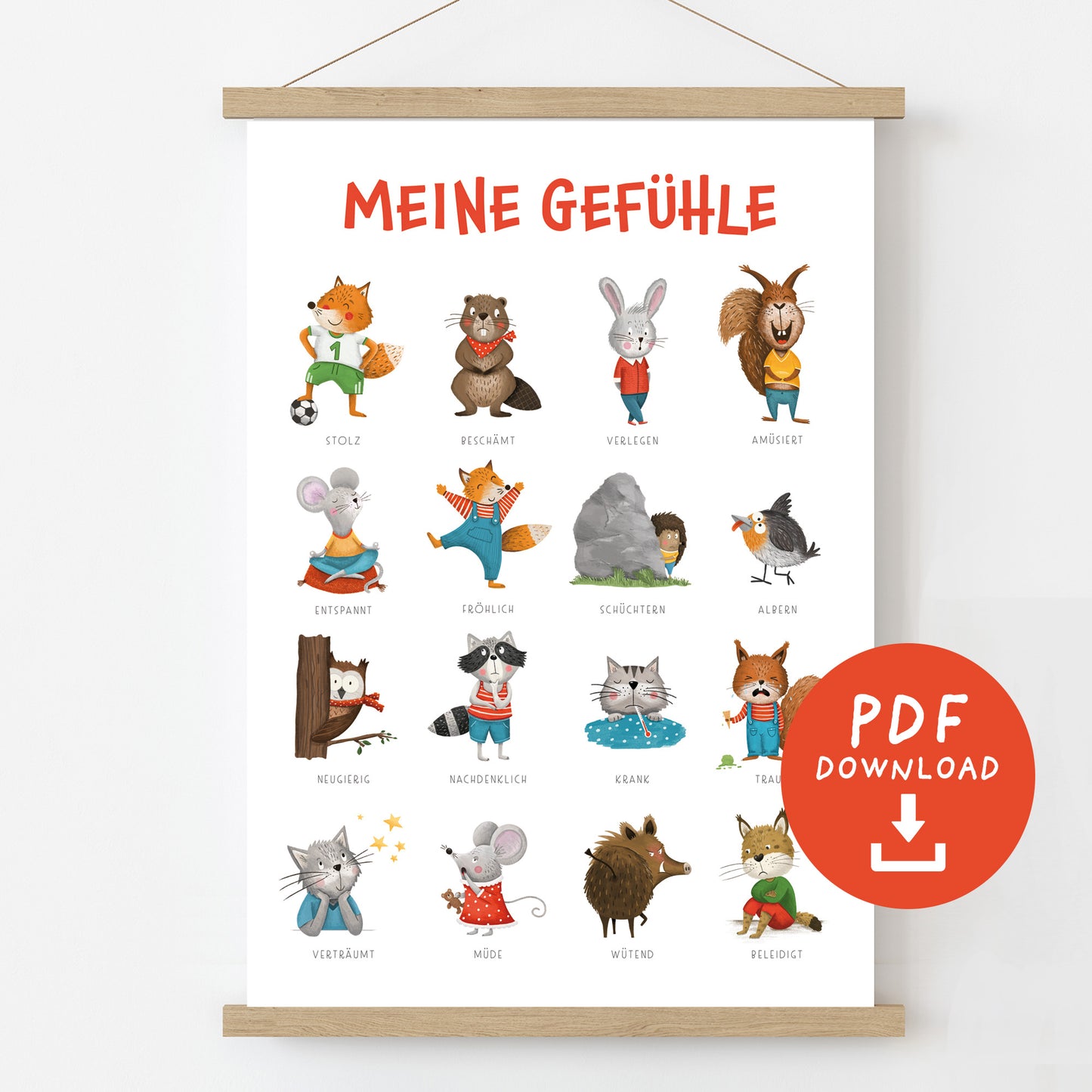 Gefühlsposter für Kinder zum Ausdrucken | Formate A4, A3, A2 | PDF Download