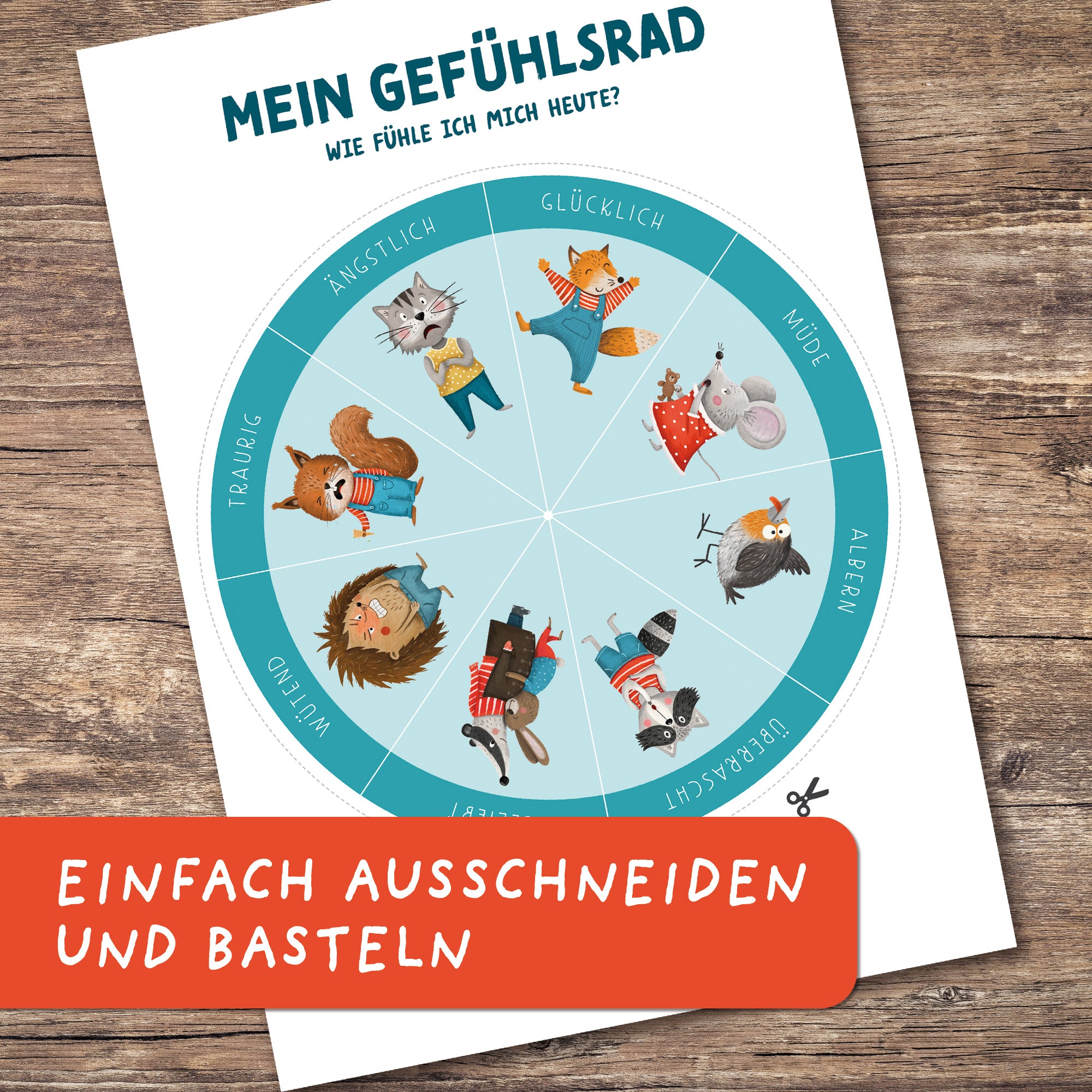 Gefühlsrad für Kinder zum Ausdrucken | PDF Download