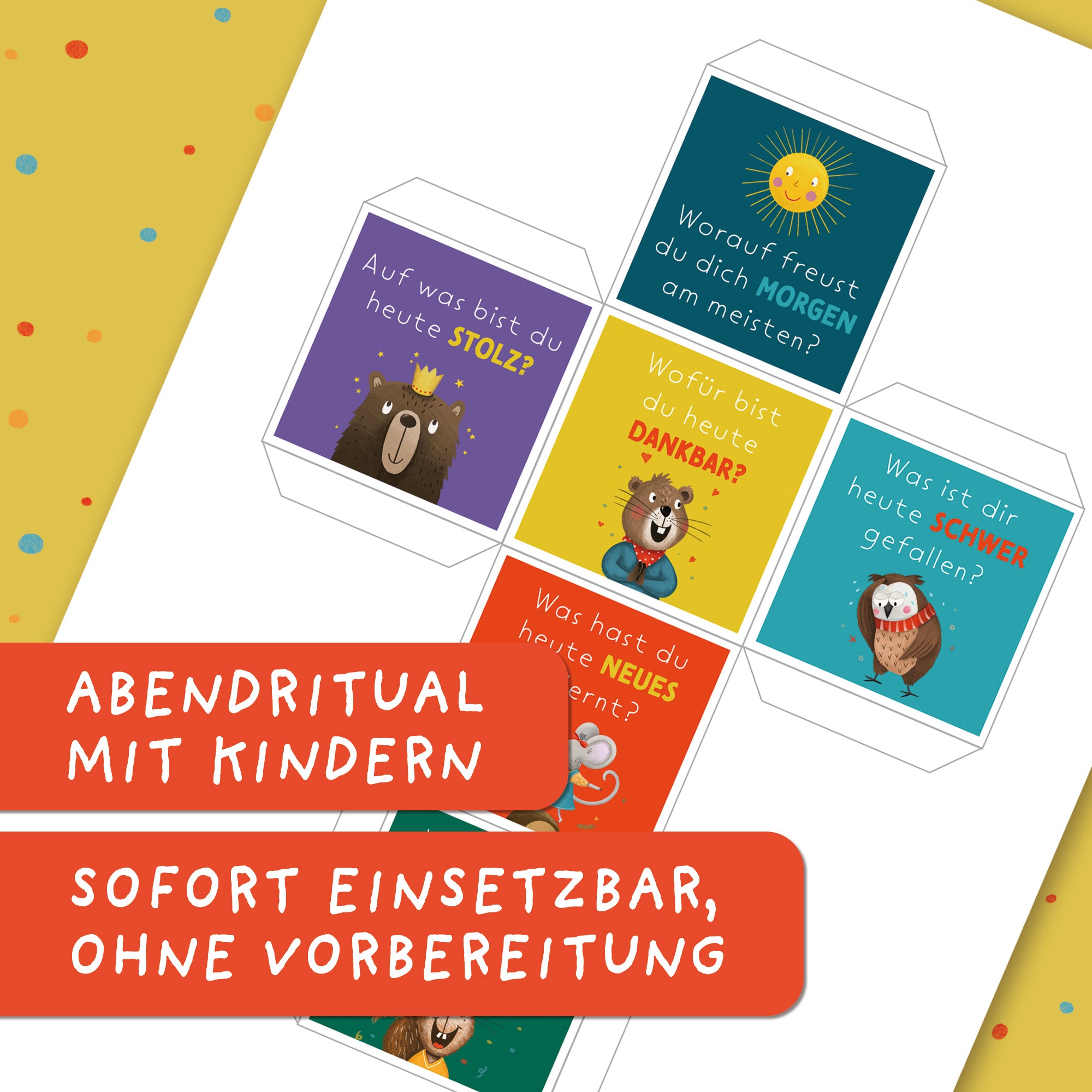 Fragewürfel Bastelvorlage pdf