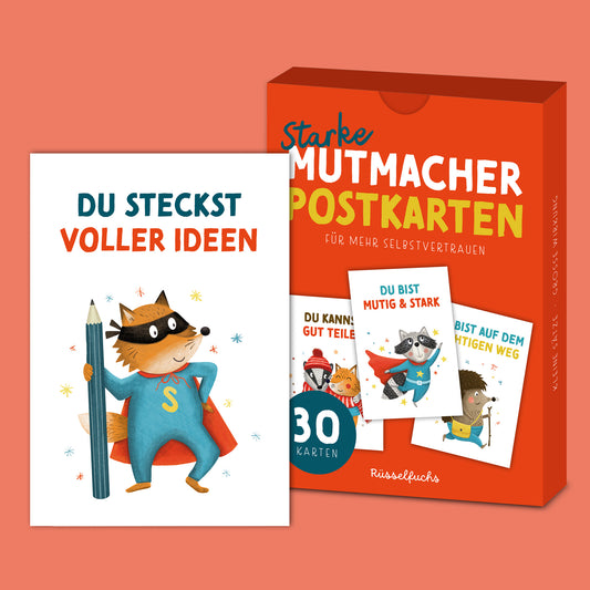 Starke Mutmacher-Postkarten für Kinder | 30 stärkende Affirmationen