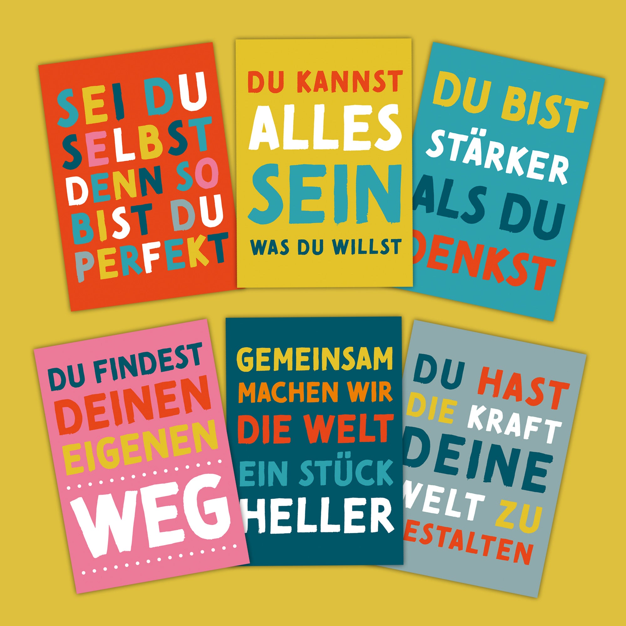 Mutmacher Postkarten bunt | 15 Motive | PDF Download