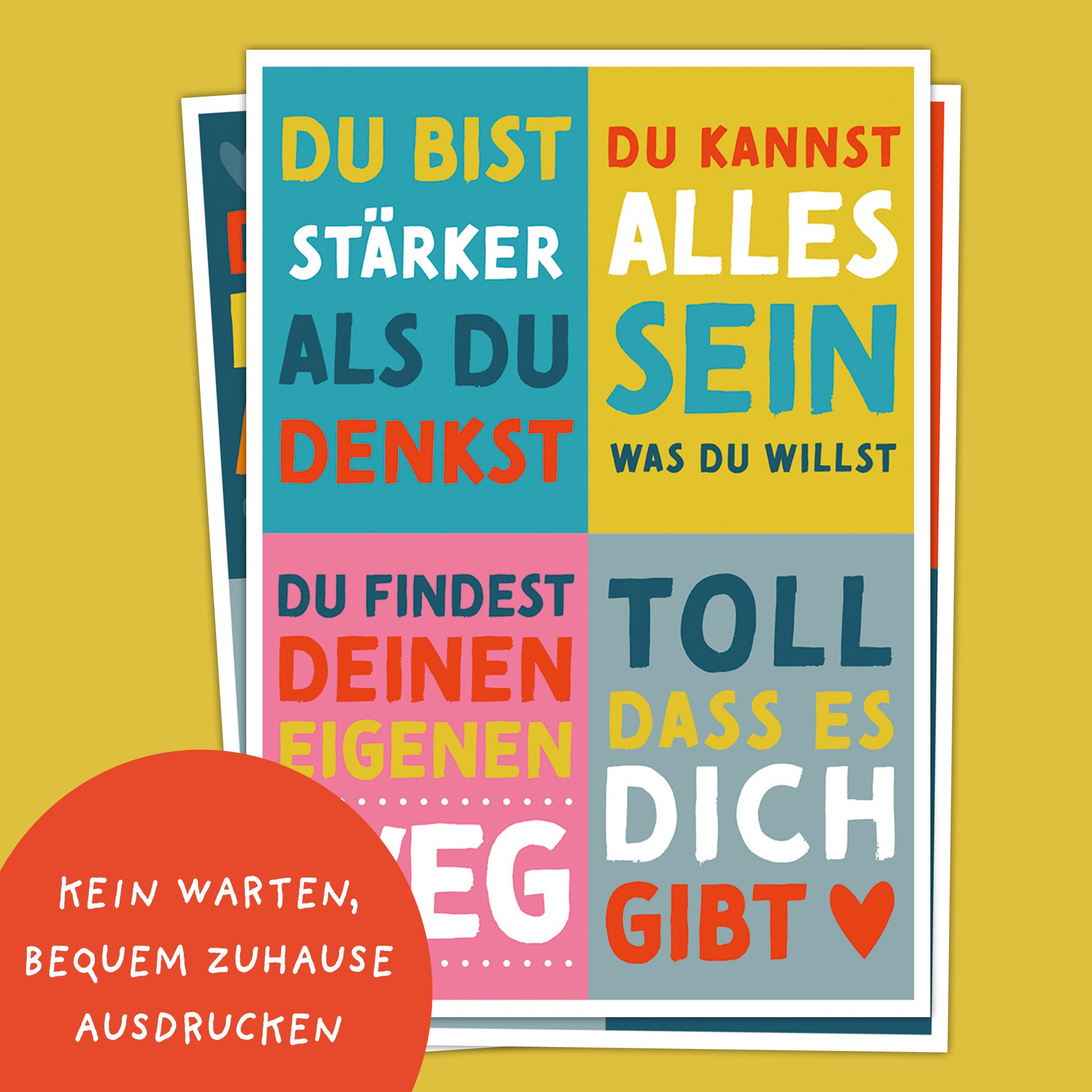 Mutmacher Postkarten bunt | 15 Motive | PDF Download