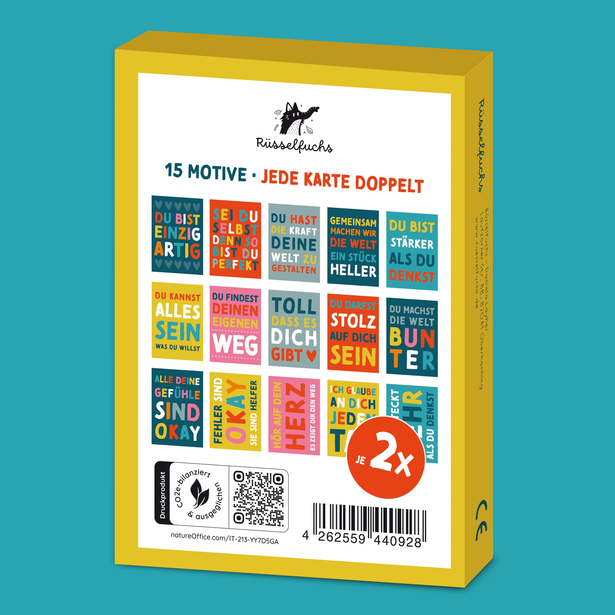 Mutmacher-Postkarten BUNT | 30 Karten (15 Motive - jede Karte doppelt)