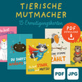 Bild in Galerie-Betrachter laden, Tierische Mutmacher Postkarten | 15 Motive | PDF Download
